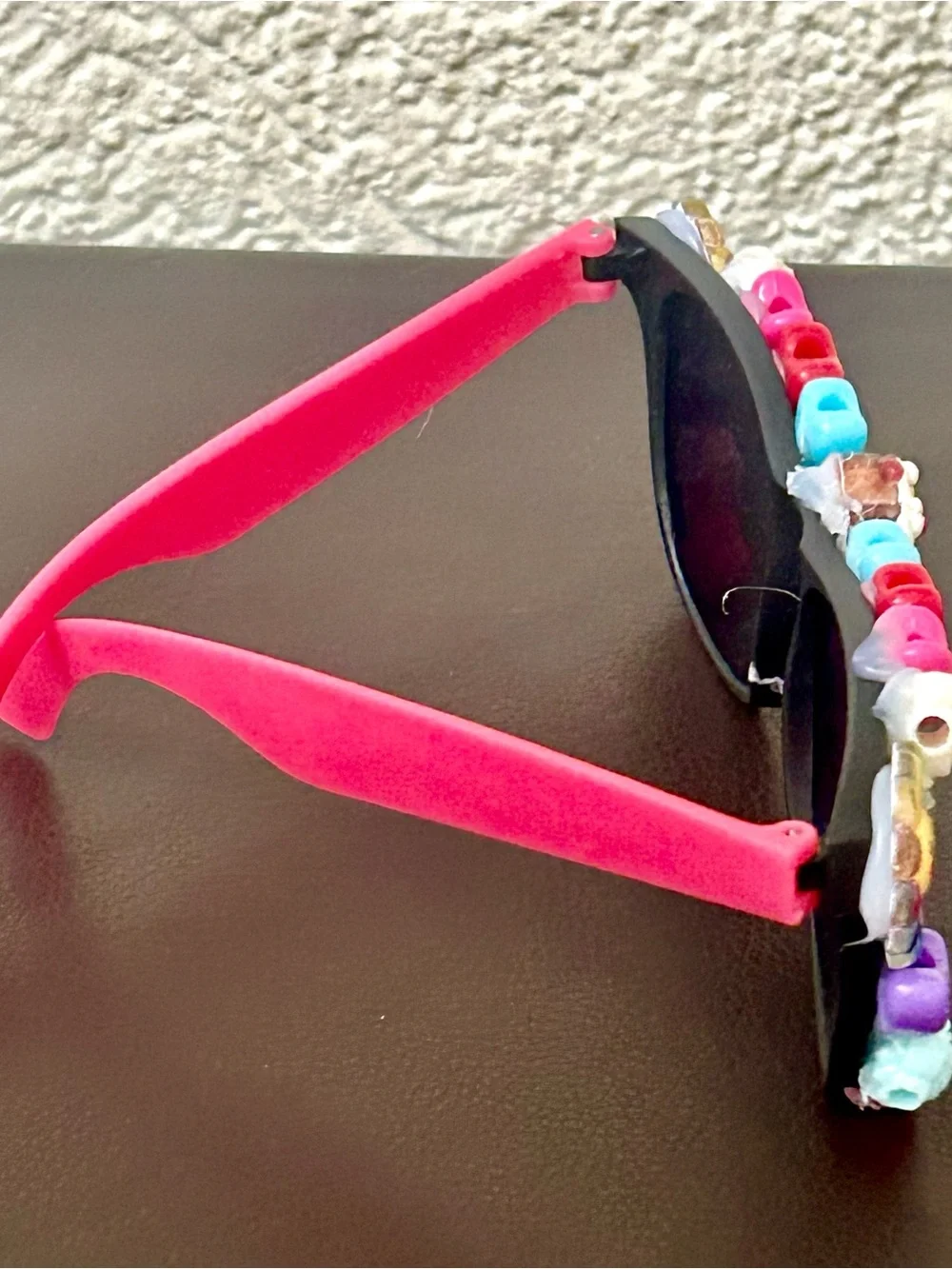 Girls Pink Decorative Heart & Flower Sunglasses
